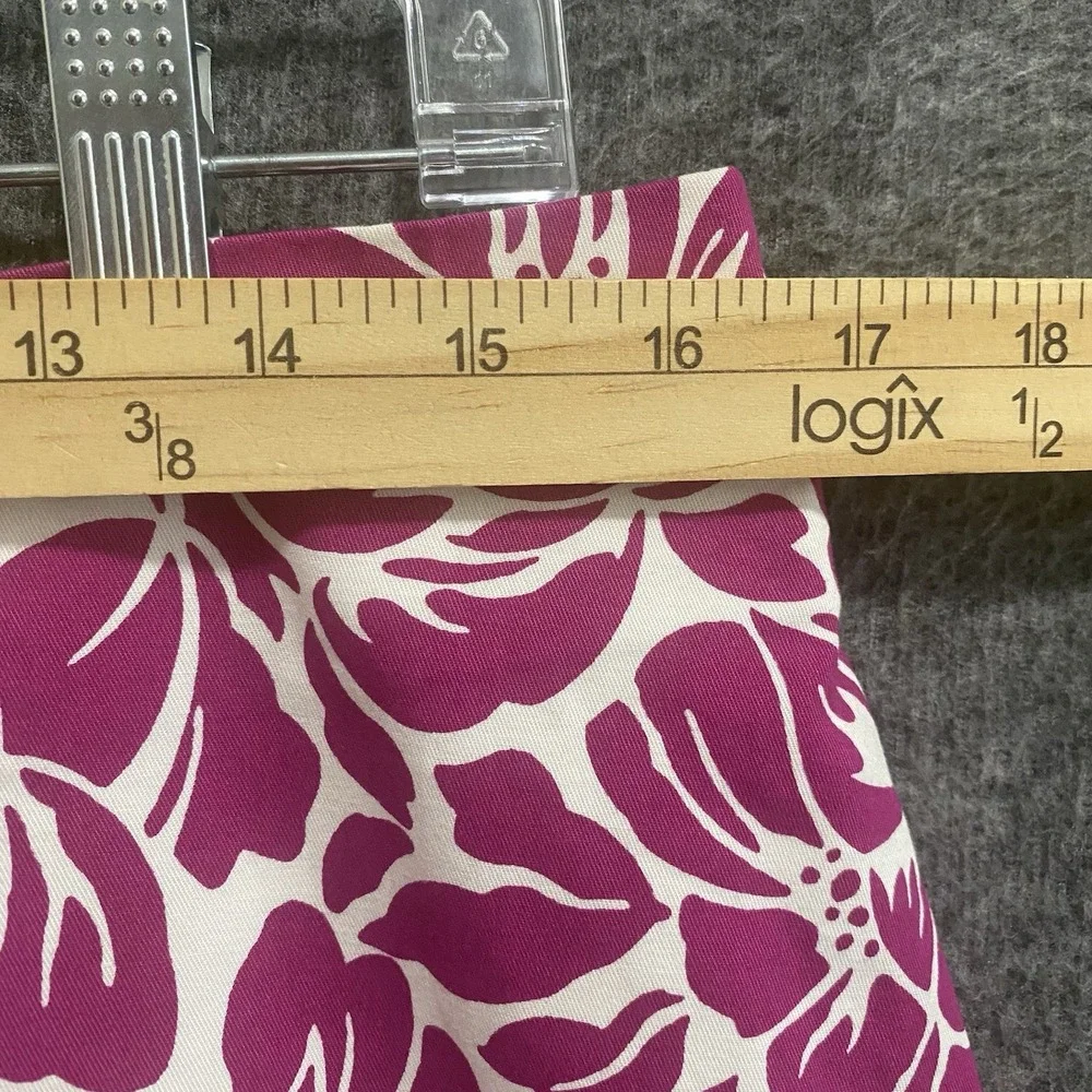 NEW Talbots Skirt Women 12 Purple Floral Scallop Hem Pencil Office Career Preppy